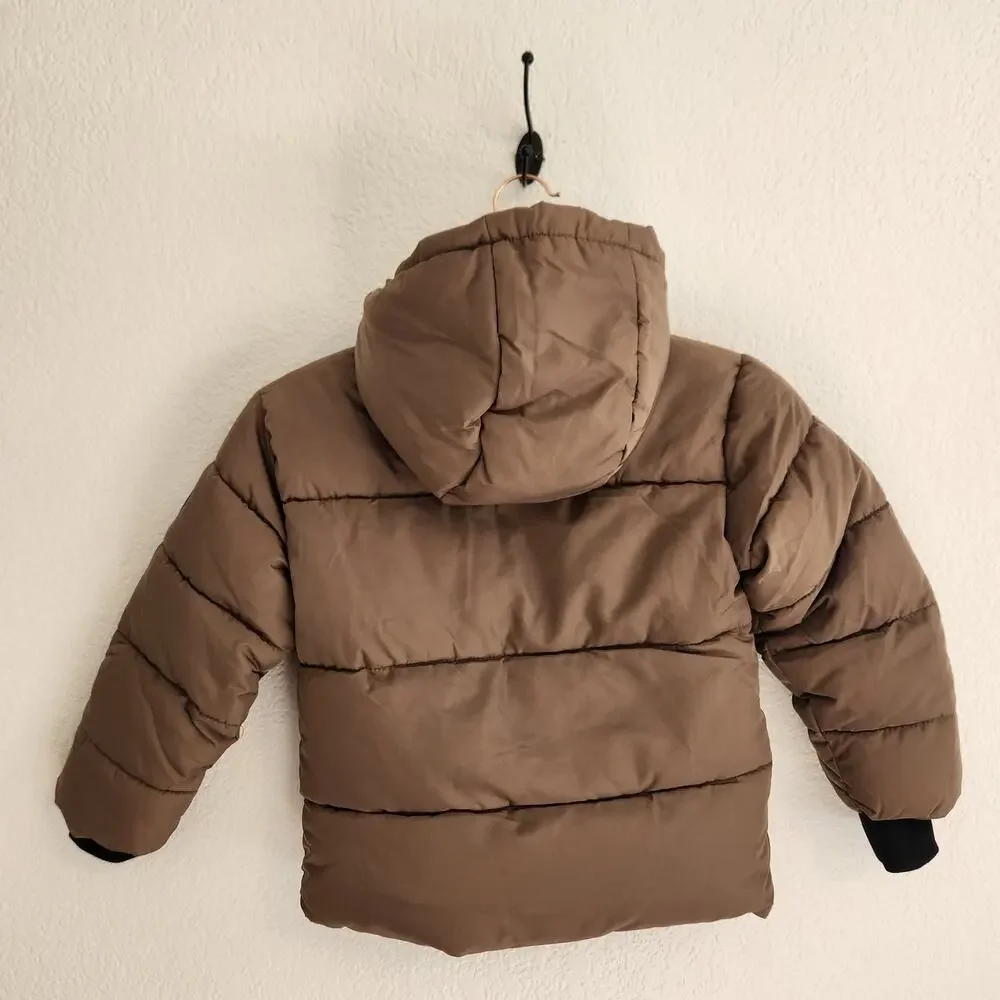 DKNY Kids Size‎ 5/6 Brown Insulated Puffer Jacket Brand New with Tags